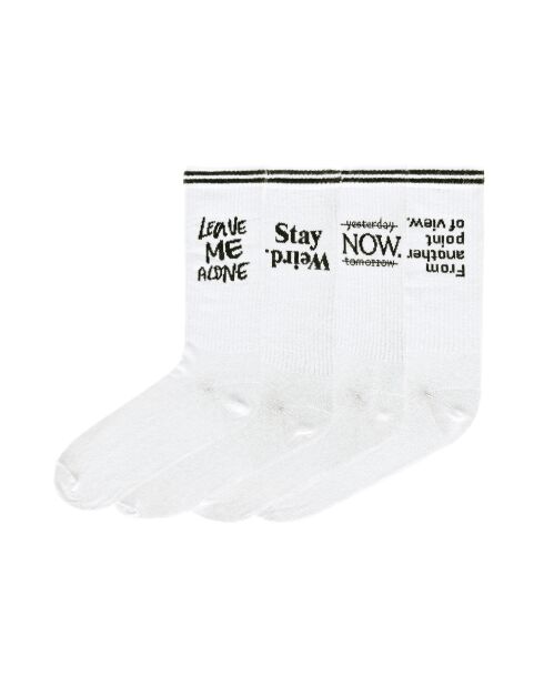 Lot de 4 paires de chaussettes en coton blanches