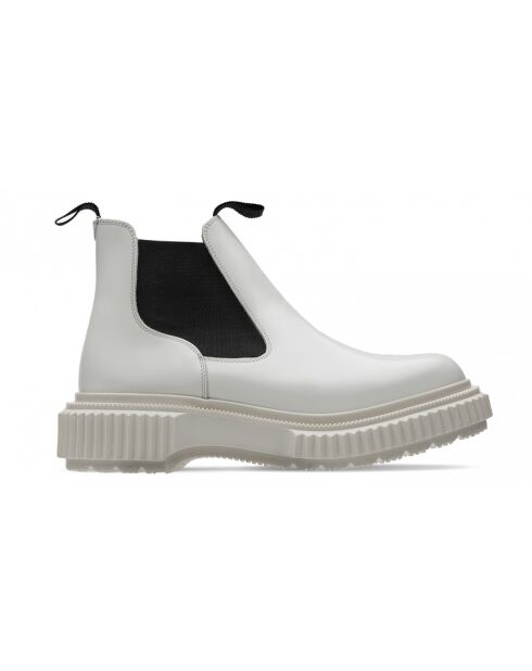 Bottines Chelsea en Cuir de Veau ivoire