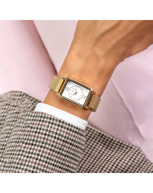 Montre en Acier mesh dorée