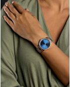 Reloj de acero dorado rosa