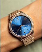 Reloj de acero dorado rosa