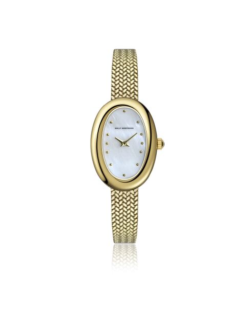 Uhr aus goldfarbenem Mesh-Stahl