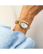 Uhr aus goldfarbenem Mesh-Stahl