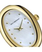 Uhr aus goldfarbenem Mesh-Stahl