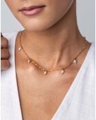 Geelvergulde stalen shiloh-ketting en goud/witte kunstmatige parel