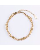 Chaîne de Cheville en Acier plaqué Or jaune dorée