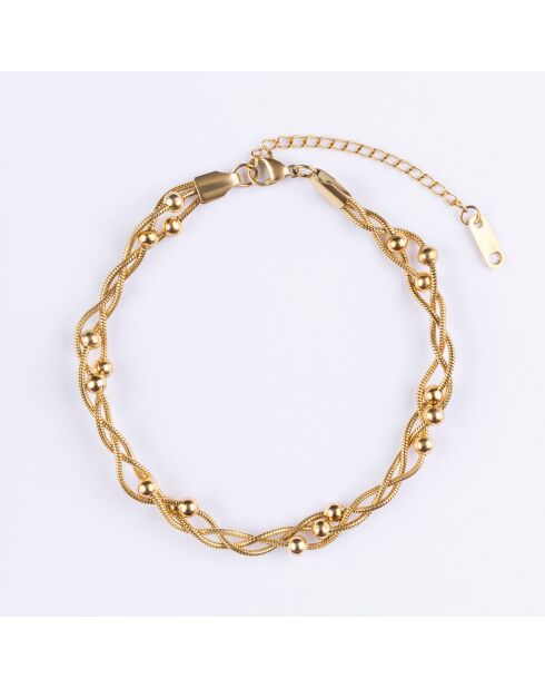 Chaîne de Cheville en Acier plaqué Or jaune dorée