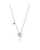 Katherine halsketting in geelverguld staal en zilver/groen synthetisch malachiet