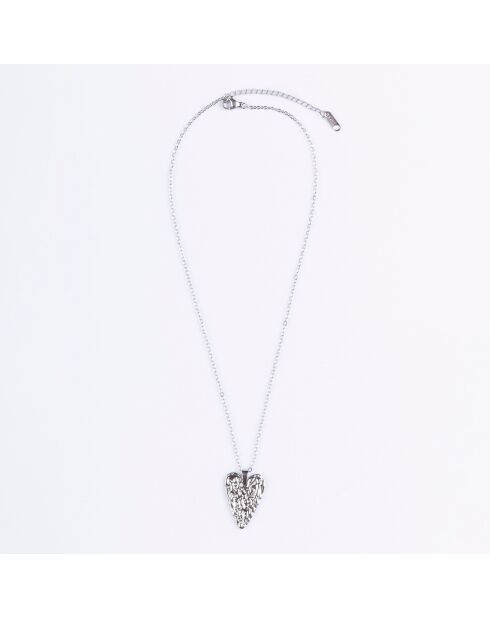 Zilveren stalen halsketting