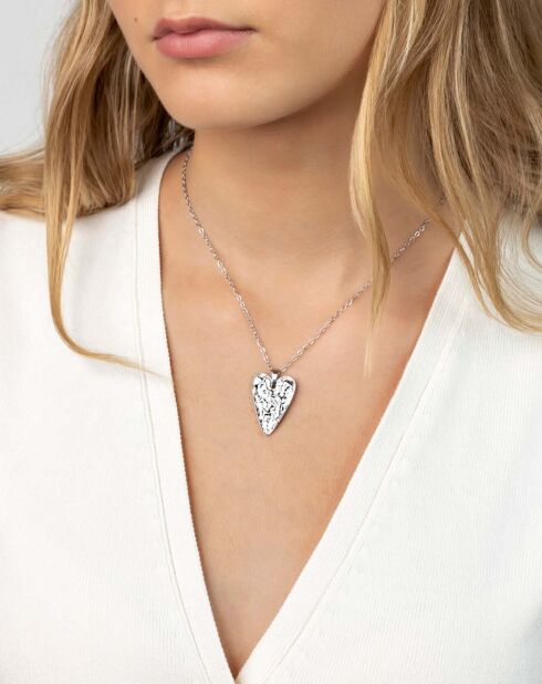 Zilveren stalen halsketting