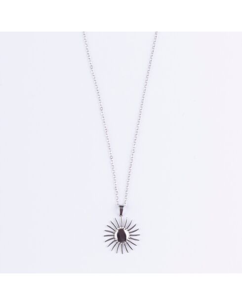 Zilveren stalen halsketting