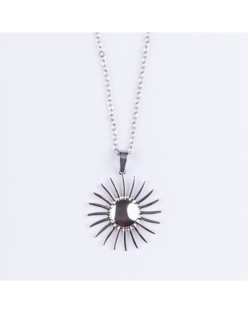 Zilveren stalen halsketting