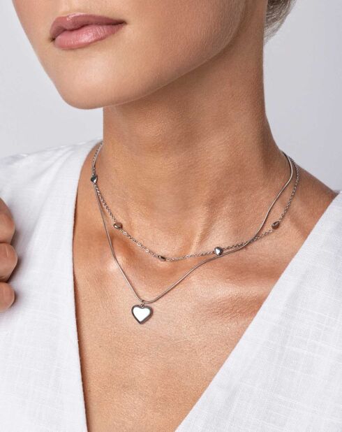 Collana Malani in acciaio argentato