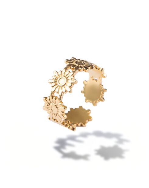 Bague en Acier plaqué Or jaune dorée