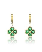 Boucles d'oreilles Madilynn en Acier plaqué Or jaune & Zircone doré/vert