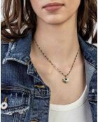 Blakely halsketting in geelverguld staal, lapis lazuli en goud/blauw email