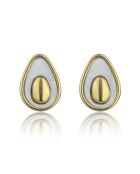 Boucles d'oreilles Maddison en Acier plaqué Or jaune & Coquillage d'eau douce doré/blanc nacré