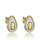 Boucles d'oreilles Maddison en Acier plaqué Or jaune & Coquillage d'eau douce doré/blanc nacré