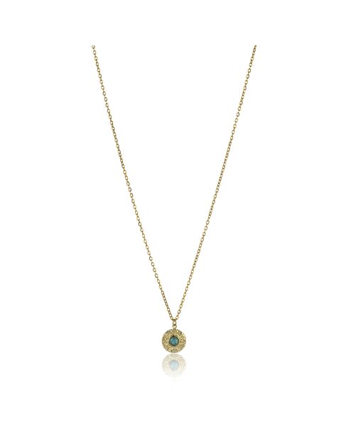 Collana Kaylee in acciaio placcato oro giallo e oro/turchese azzurro