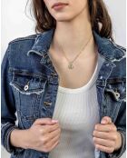 Collana Kaylee in acciaio placcato oro giallo e oro/turchese azzurro