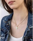 Collana Kaylee in acciaio placcato oro giallo e oro/turchese azzurro