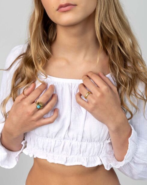 Bague en Acier plaqué Or jaune dorée