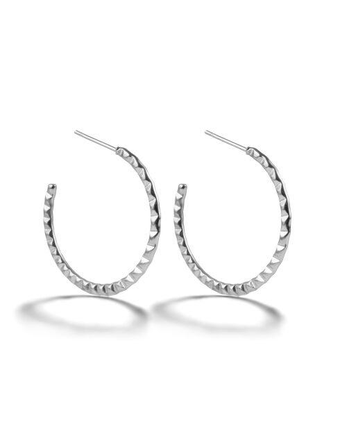 Orecchini in acciaio argentato