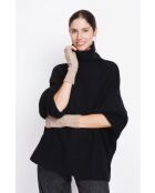 Pull poncho col roulé noir