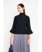 Pull col montant torsadé noir