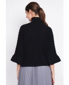 Pull col montant torsadé noir