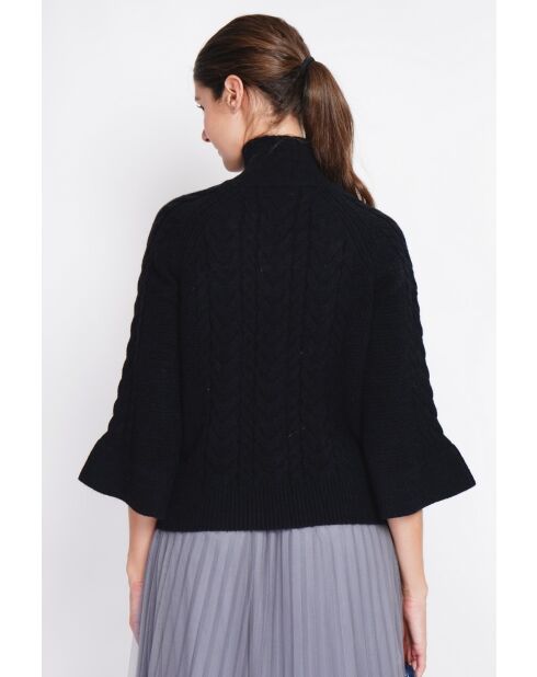 Pull col montant torsadé noir