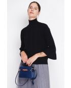 Pull col montant torsadé noir