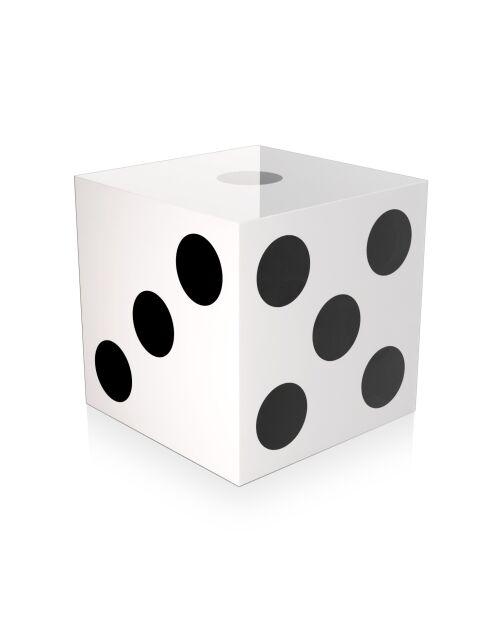 Table Basse Cube Dice Game Blanc
