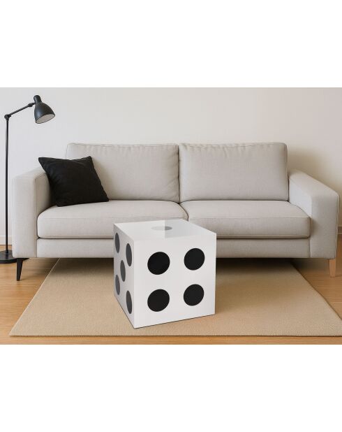Table Basse Cube Dice Game Blanc