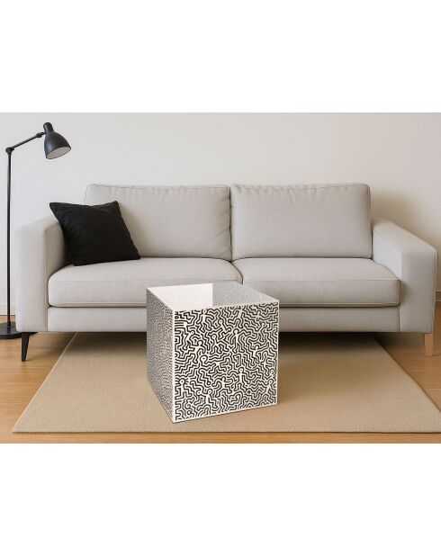 Table Basse Graffiti Pop Cube Beige
