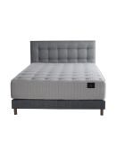 Set materasso a molle insacchettate Hélios + rete letto + testiera imbottita grigio chiaro antracite