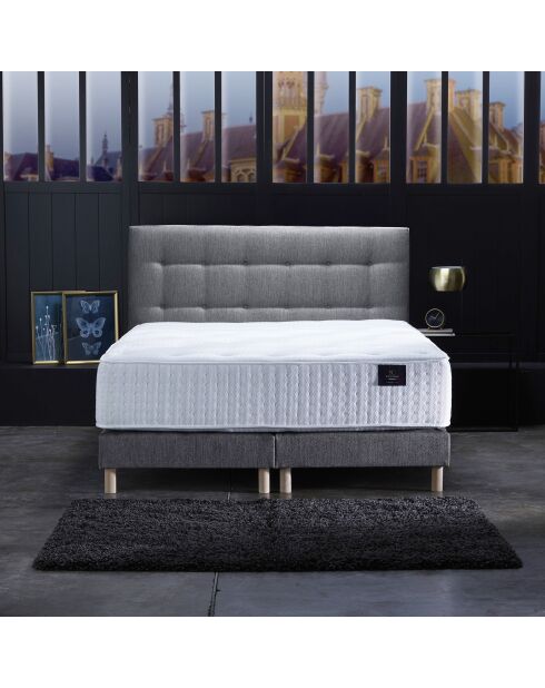 Ensemble Séléné Matelas ressorts ensachés + 2 Sommiers gris