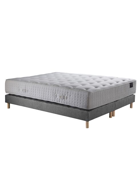 Ensemble Séléné Matelas ressorts ensachés + 2 Sommiers gris