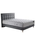 Ensemble Hécate 2 Matelas ressorts ensachés + Sommier + Tête de lit capitonnée gris
