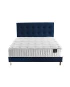 Materasso a molle insacchettate Comet Set + rete letto + testiera imbottita blu