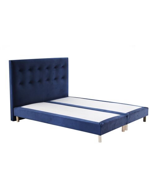 Set Timeless di 2 molle scatolate + testiera imbottita blu