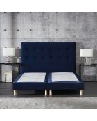 Set Timeless di 2 molle scatolate + testiera imbottita blu