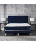 Set Timeless di 2 molle scatolate + testiera imbottita blu