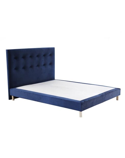 Timeless Set Box Spring + Testiera imbottita blu