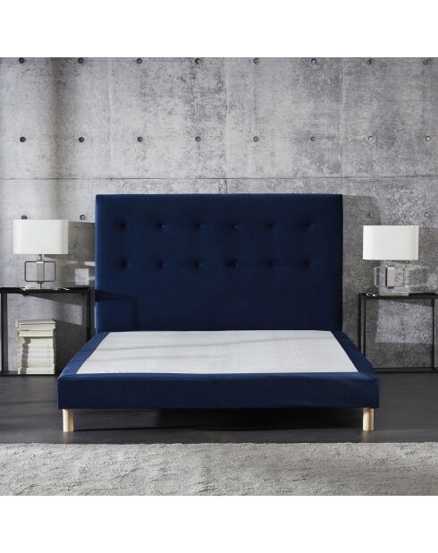 Timeless Set Box Spring + Testiera imbottita blu