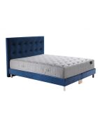 Set materasso a molle insacchettate Hélios + 2 reti letto + testiera imbottita blu