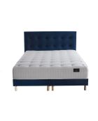 Set materasso a molle insacchettate Hélios + 2 reti letto + testiera imbottita blu