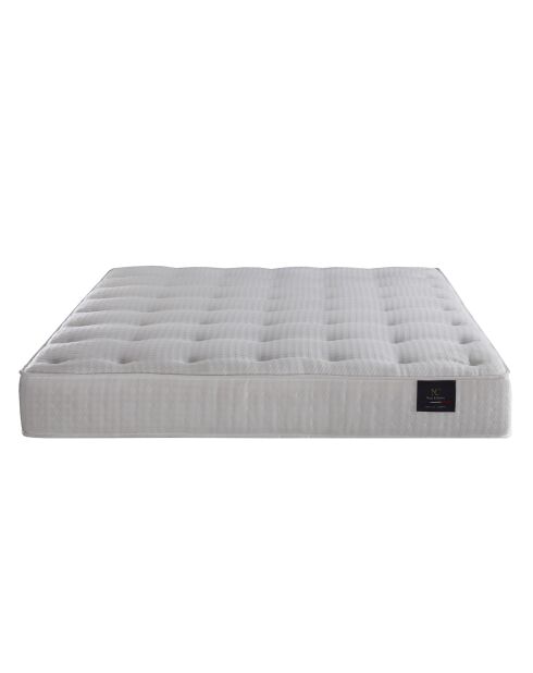 Ensemble Comète Matelas ressorts ensachés + 2 Sommiers + Tête de lit capitonnée bleu