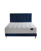 Set materasso a molle insacchettate Hélios + materasso a molle + testiera imbottita blu