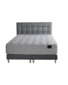 Materasso a molle insacchettate Helios Set + 2 molle scatolate + testiera imbottita grigio chiaro